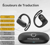 Ecouteurs traducteurs sans fil avec boîtier de chargement, technologie avancée