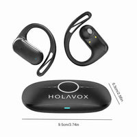 Ecouteurs traducteurs sans fil avec boîtier de chargement, dimensions