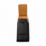 Etui premium en cuir PU pour traducteur HOLAVOX, vue de face et de côté, style élégant et pratique face