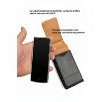 Holavox -Traducteur vocal Instantané portable 140+ Langues avec coque de protection et étui premium.