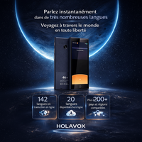 Holavox -Traducteur vocal Instantané portable 140+ Langues avec interface moderne et fonctionnalités de traduction.